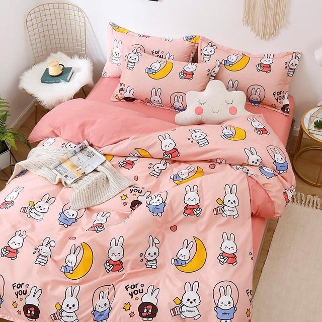 Bộ Cotton Poly 4 món Nhập Khẩu Thỏ Hồng