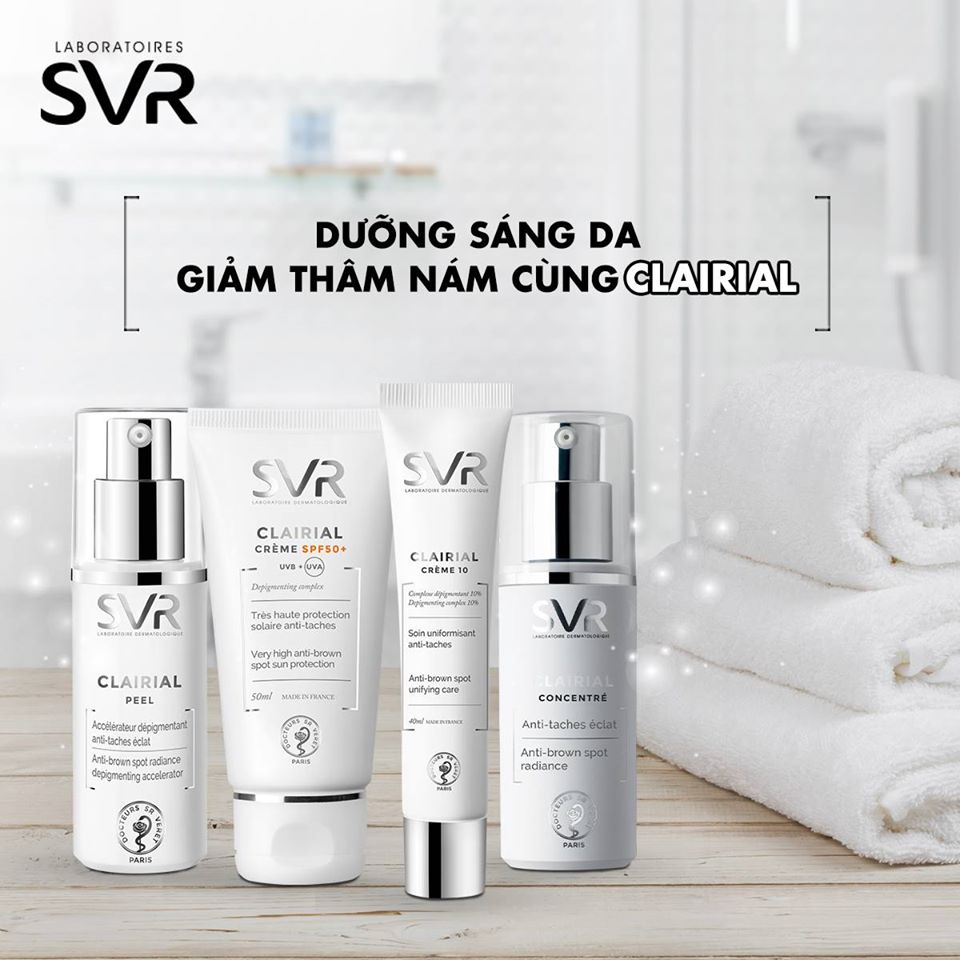 Tinh chất mờ đốm nâu, làm sáng và mềm mịn da SVR clairial serum 30ml TẶNG tẩy trang SVR