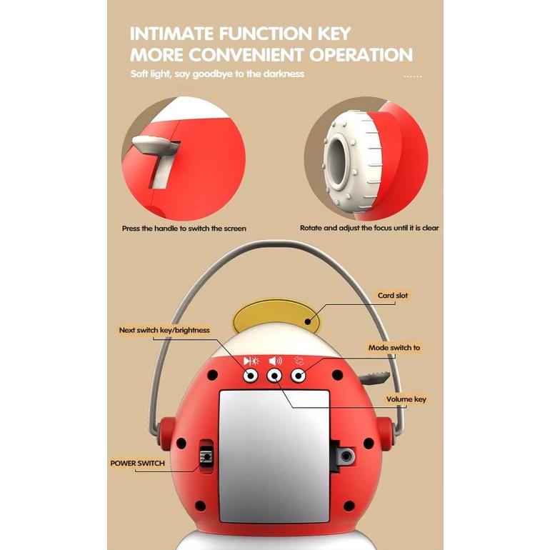 Đèn pin chiếu hình, kể chuyện cho bé phiên bản Tiếng Anh, siêu Sắc Nét, kết hơp đèn ngủ, thế giới đò chơi 1104