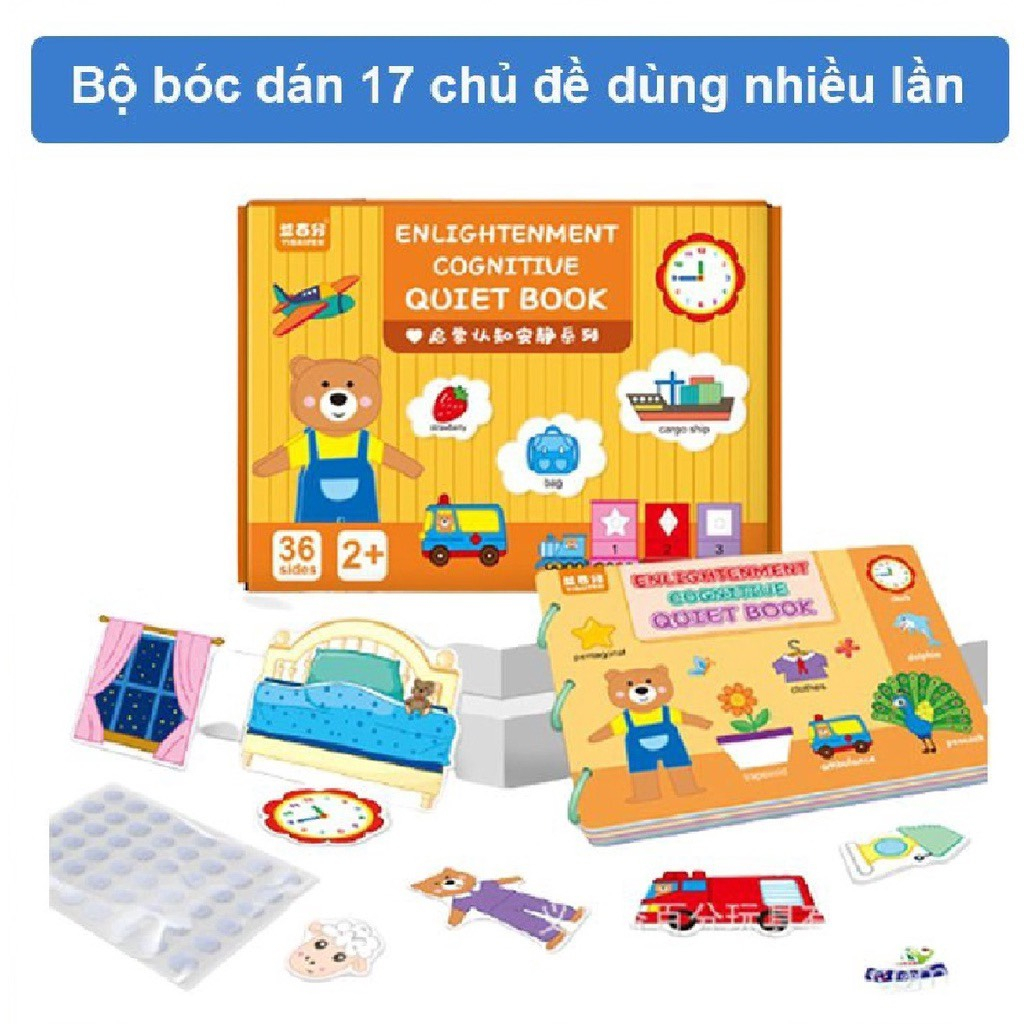 Học Liệu Bóc Dán Montessori Thông Minh Cho Bé, Học Liệu Busy Book 17 Chủ Đề Đa Dạng Dùng Nhiều Lần - Orgavil