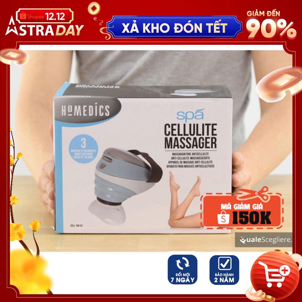 [ Giảm eo siêu tốc] Máy massage tan mỡ, giúp săn chắc, làm mịn vùng da sần vỏ cam Homedics CELL-100-EU