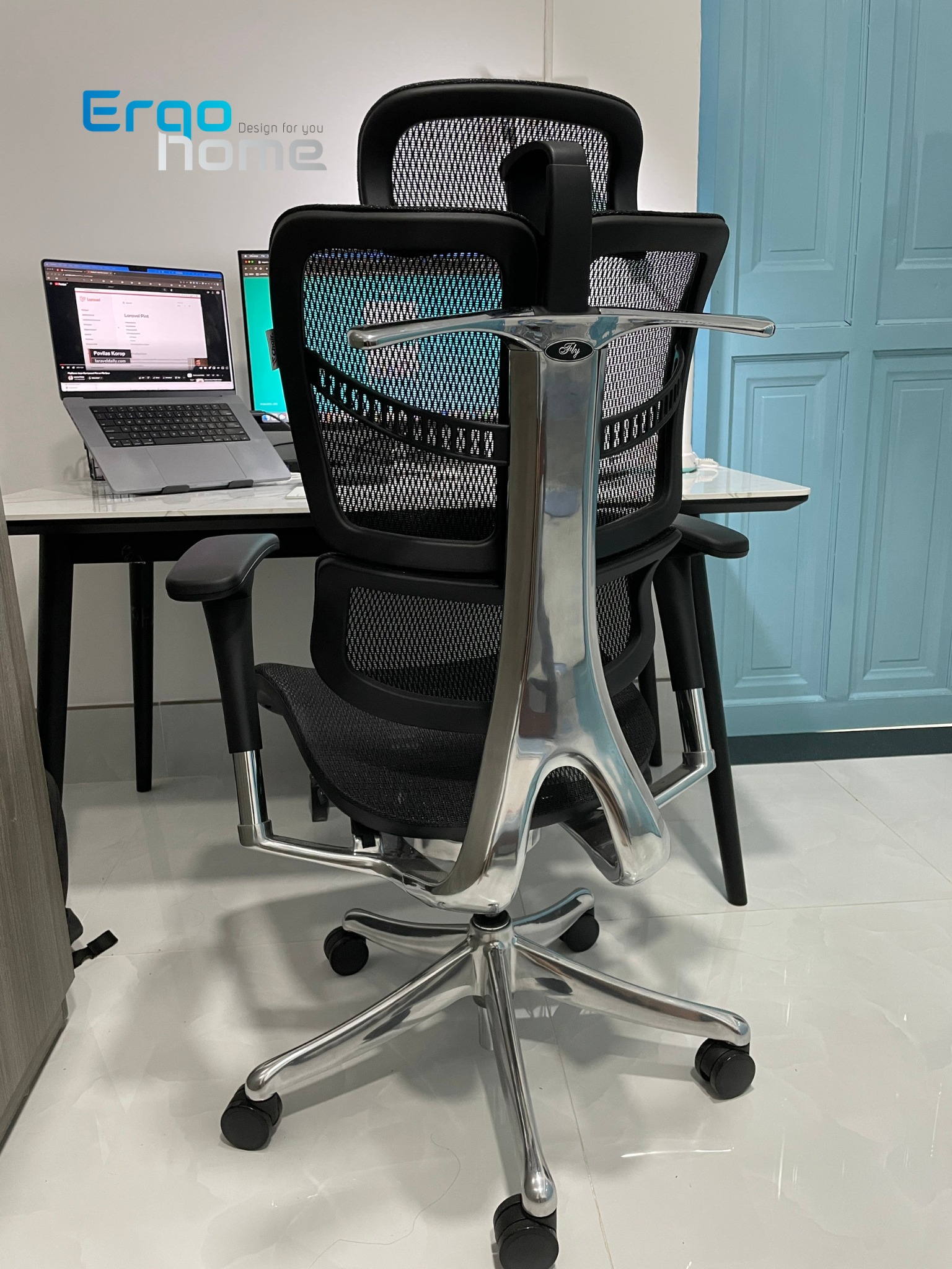 Ghế Văn Phòng Công thái học Ergonomic Vchair Evolution Ergohome, ghế làm việc thiết kế 3 lưng khung siêu chắc, chịu tải 150kg phù hợp cho người vóc dáng to cao, ngả sâu 130 độ, lưới chịu lực tốt - ERGOHOME