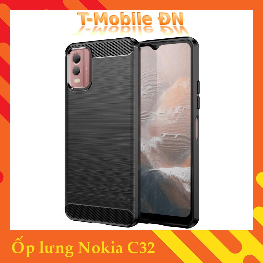 Ốp lưng cho Nokia C32 silicone mềm Carbone phay xước chống sốc chống vân tay