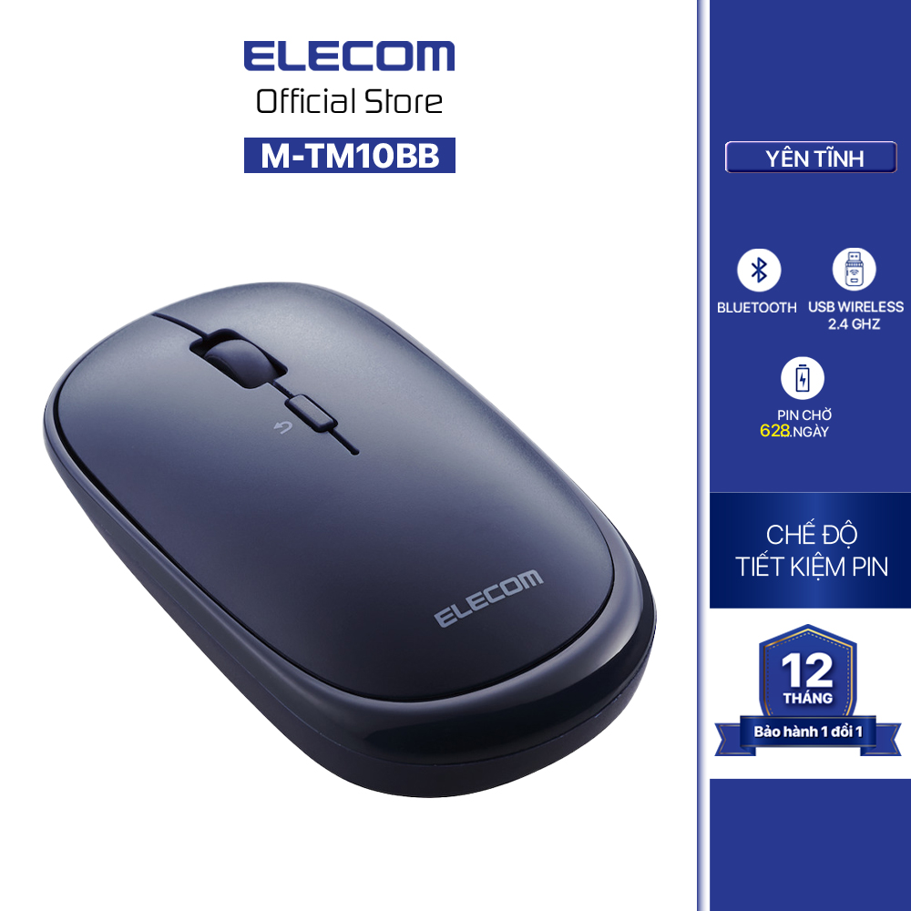 Chuột không dây yên tĩnh BlueLED ELECOM M-TM10BB