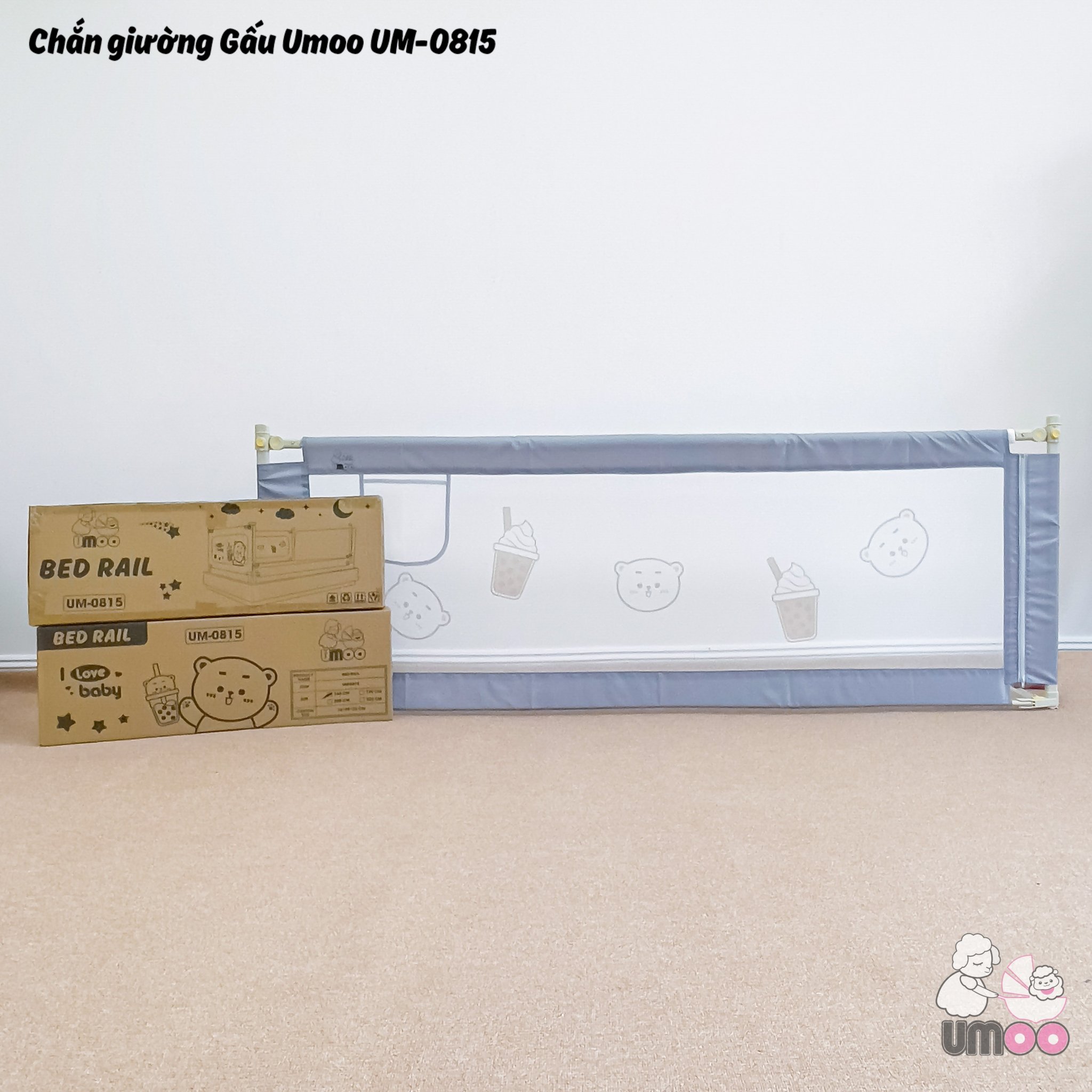 Thanh chắn giường cho Bé- Mẫu mới nhất- 1m8- Màu Xanh