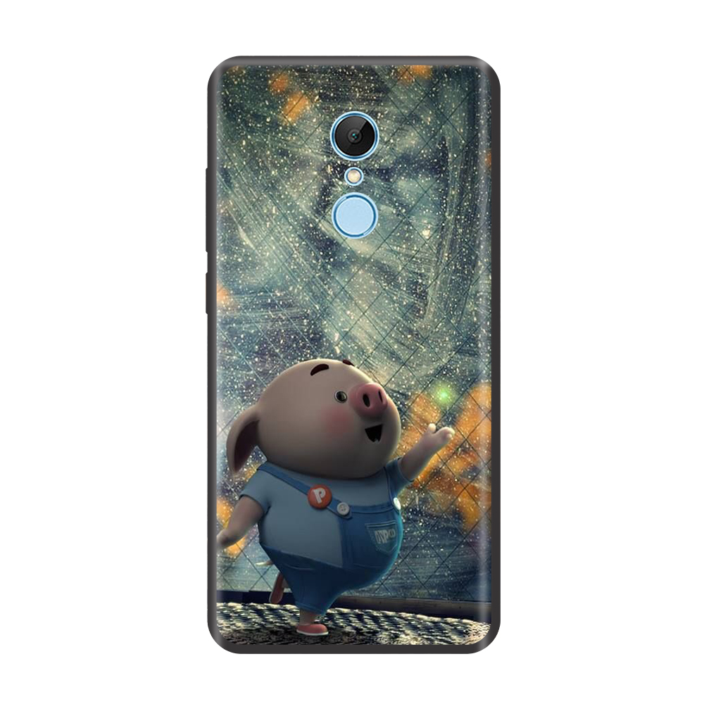 Ốp lưng TPU viền dẻo cho điện thoại XIAOMI REDMI 5 Hình Heo Con Chạy Bộ