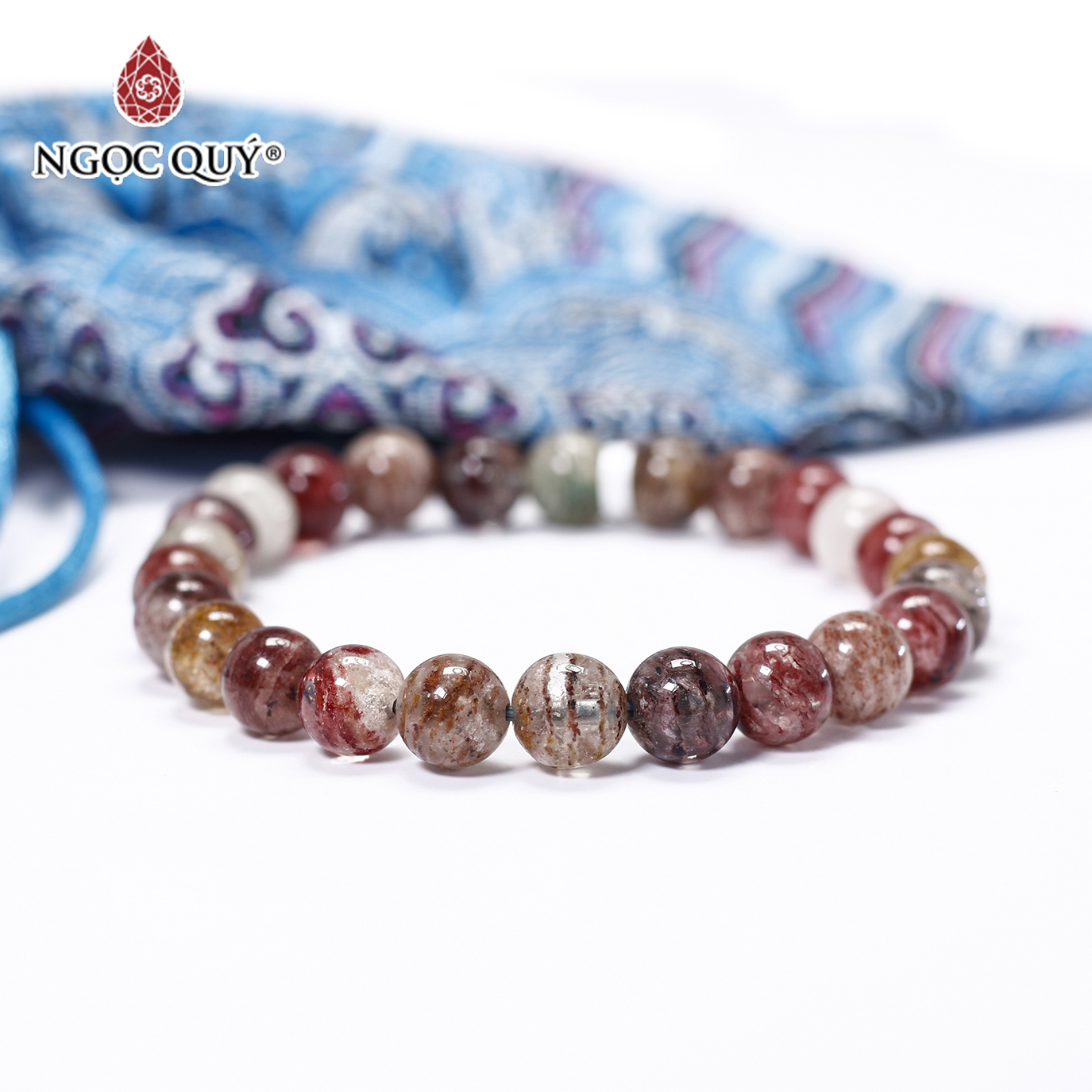 Vòng tay đá ưu linh đa sắc size hạt 8mm - Ngọc Quý Gemstones