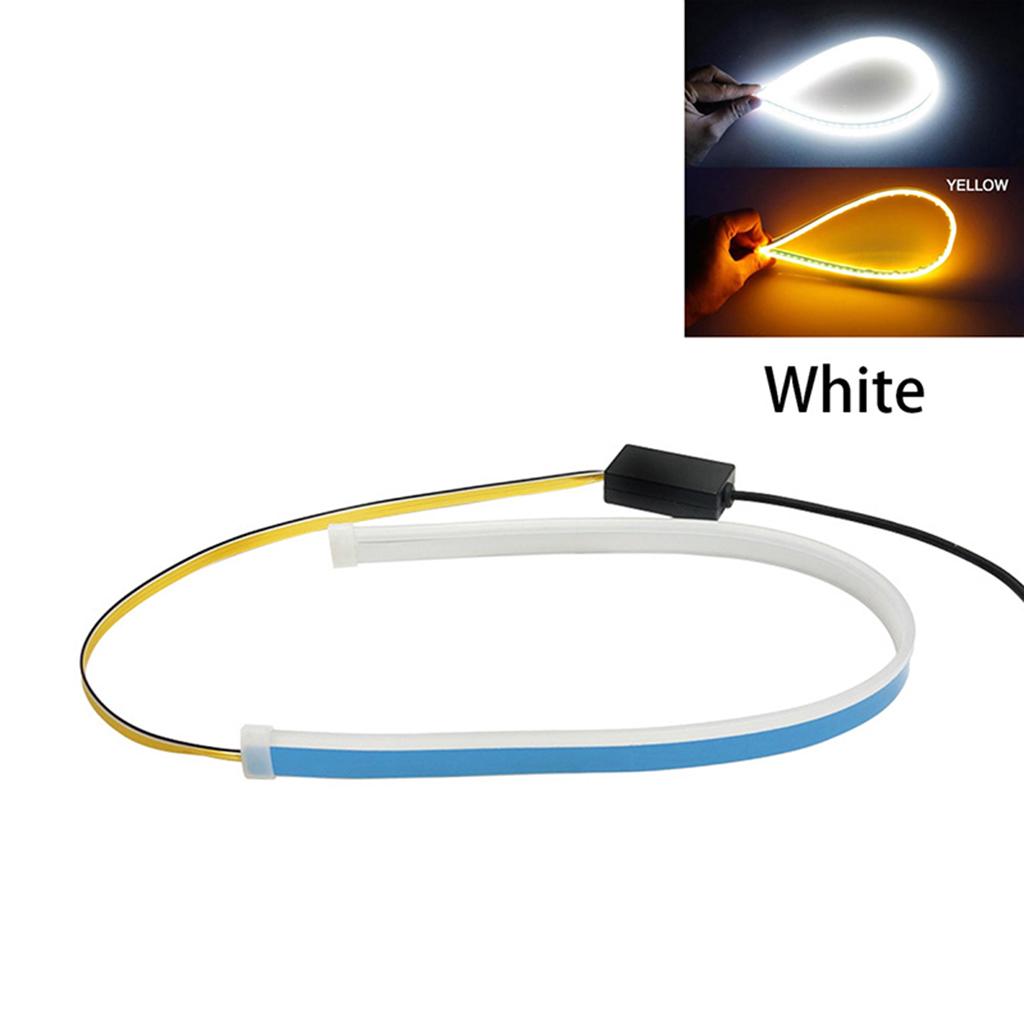 2 Pieces Car LED Flowing Strip Flasher Turn Signal Light Foglight DRL Light