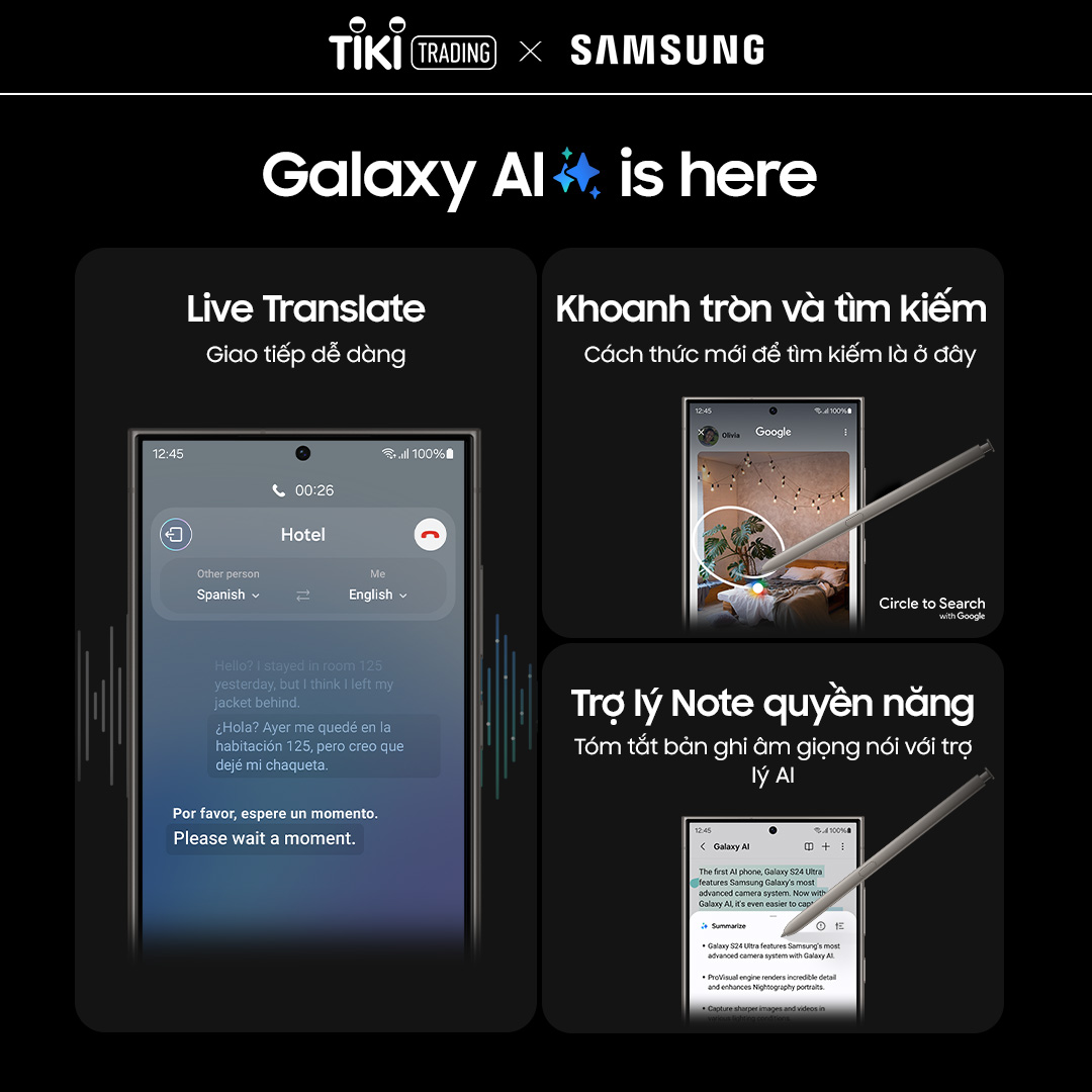 Điện thoại AI Samsung Galaxy S24 Ultra 12GB/512GB, Camera 200MP Zoom 100x, S Pen- Tím- Hàng Chính Hãng