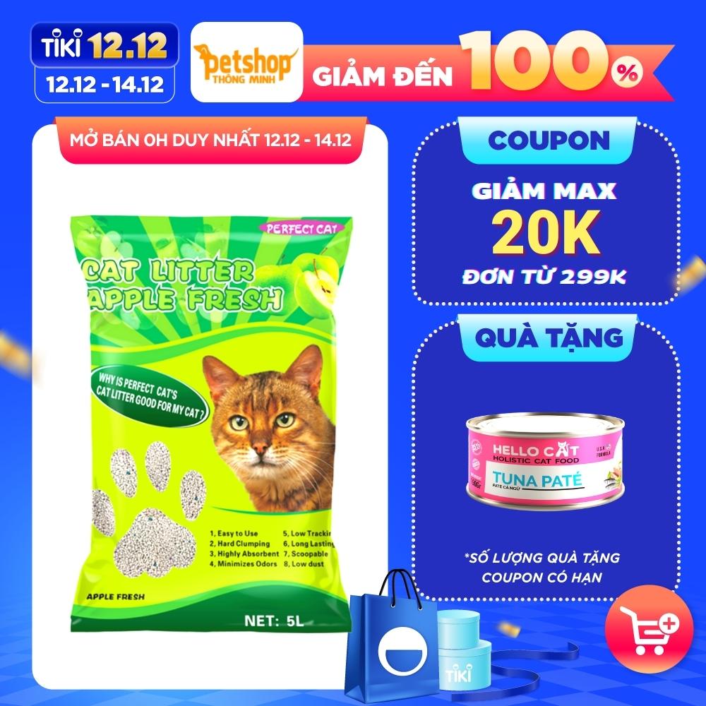 Cát Vệ Sinh Cho Mèo Hương Táo - Perfect Cat 5 Lít