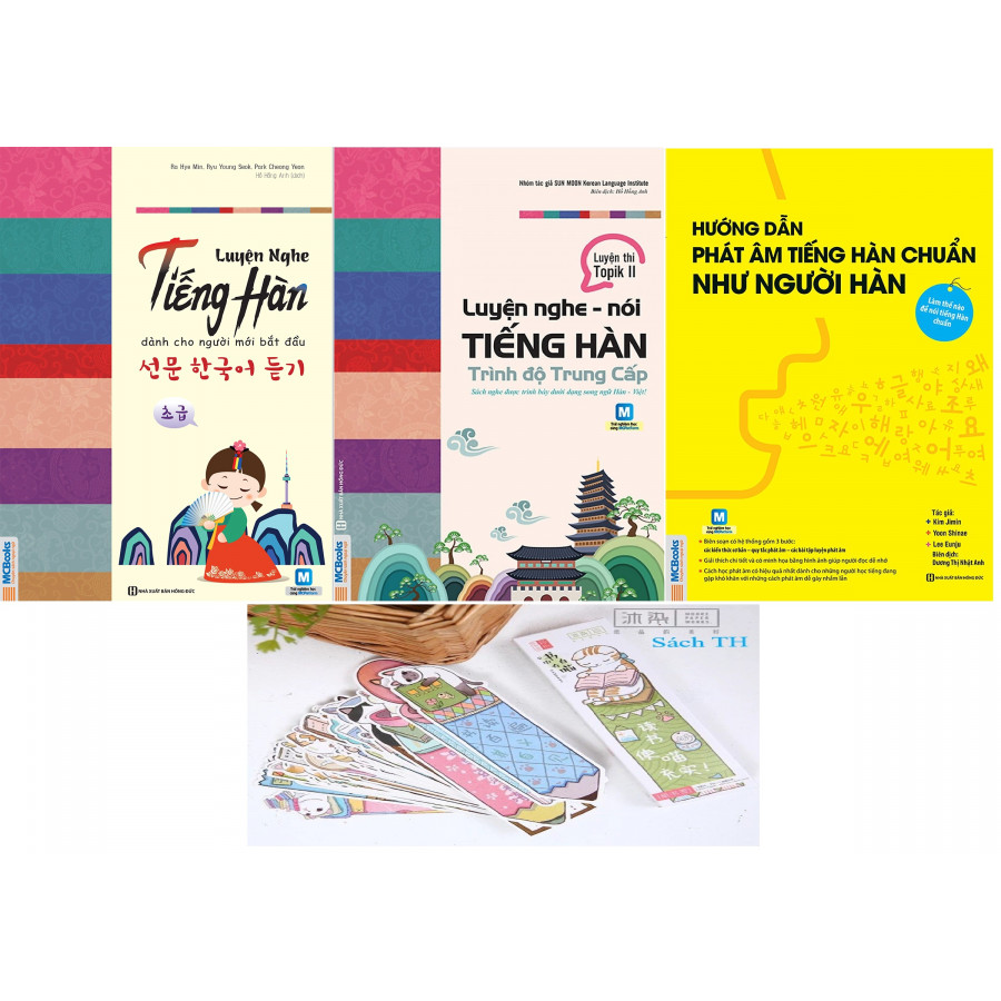 Combo Toàn Tập Về Luyện Nghe Nói Phát Âm Tiếng Hàn ( tặng kèm Bookmark )