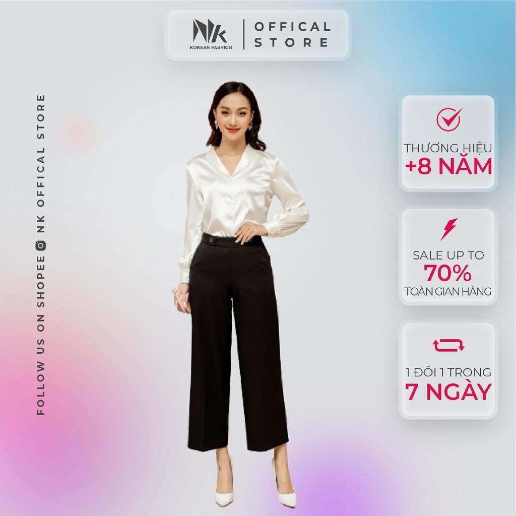 Quần Tây Nữ Công Sở NK FASHION Lưng Cao Ống Rộng Thắt Đai Cạp NKQU2011011