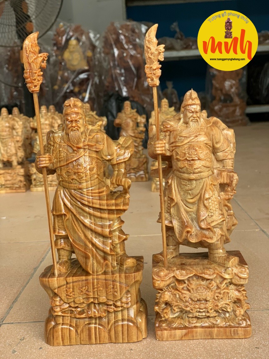 Tượng Quan Công Trấn Ải Mini Gỗ Huyết Long Mọng Dầu Kích thước Cao 20cm