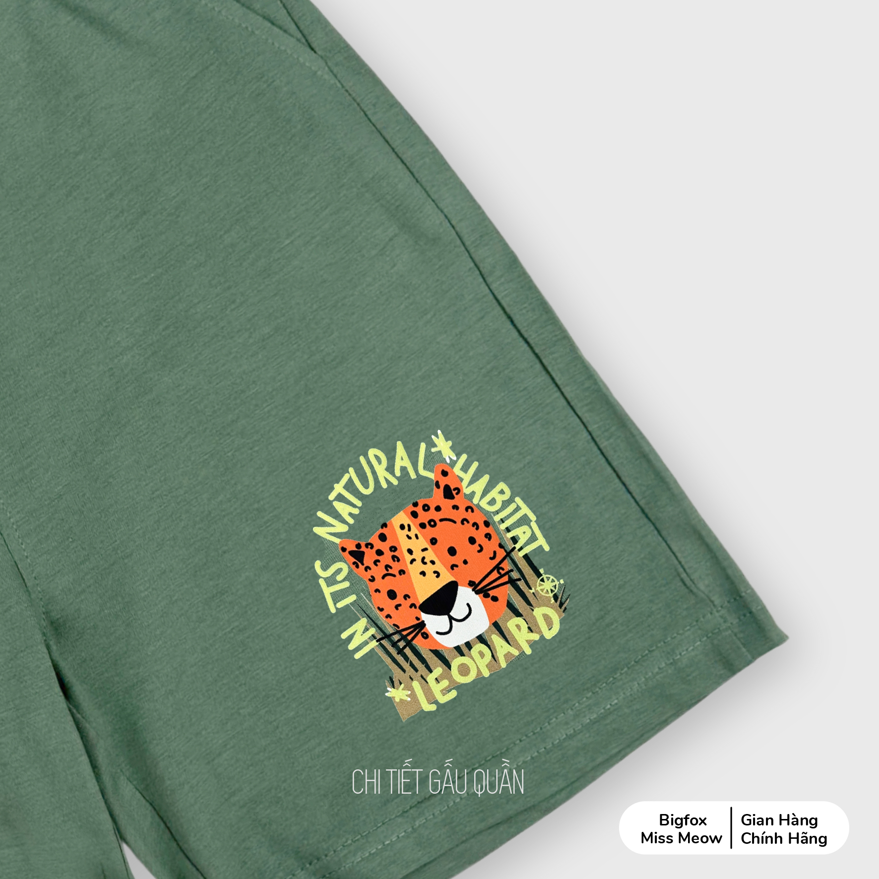 Quần sooc cho bé trai Bigfox Miss Meow shorts đùi chất cotton size đại 3,7,9,11 tuổi 30kg 40kg