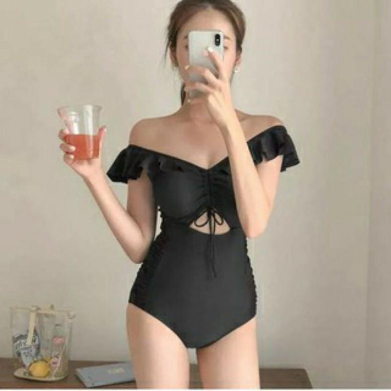 Bikini liền thân 1 mảnh bèo trễ khoéteo bèo vai nữ tính đẹp mặc đi biển đi bơi ( Hàng loại 1)