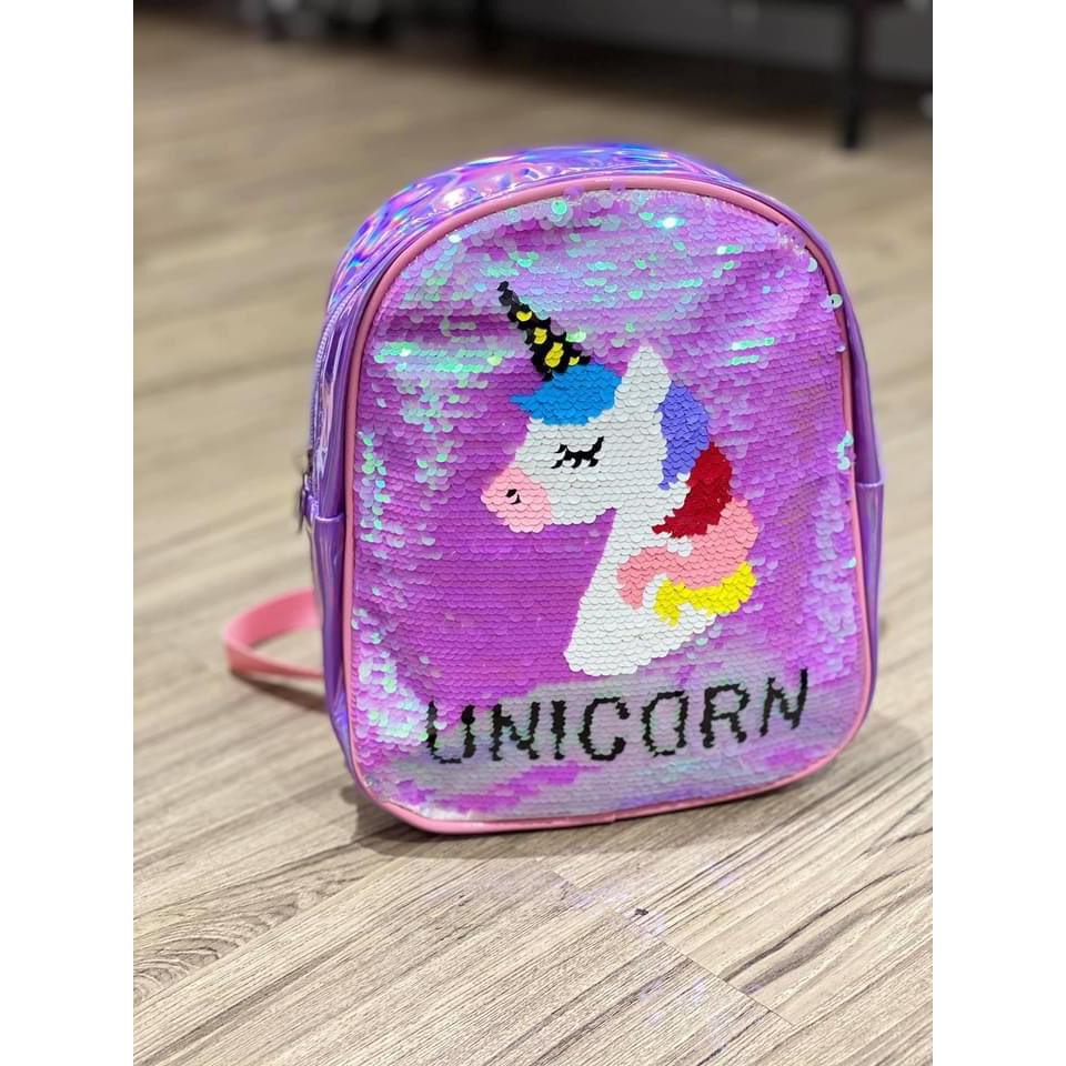 Balo đính kim sa biến hình Unicorn cho bé gái