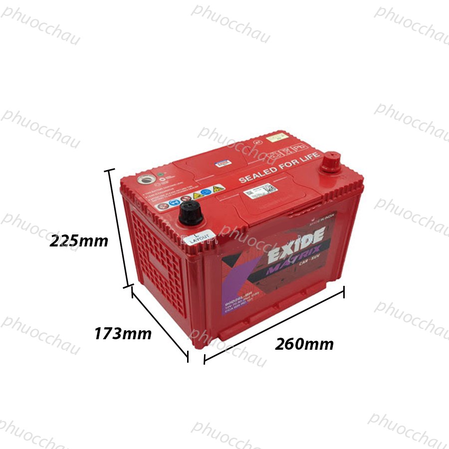 Bình Ắc Quy EXIDE 90D26L 12V-70Ah