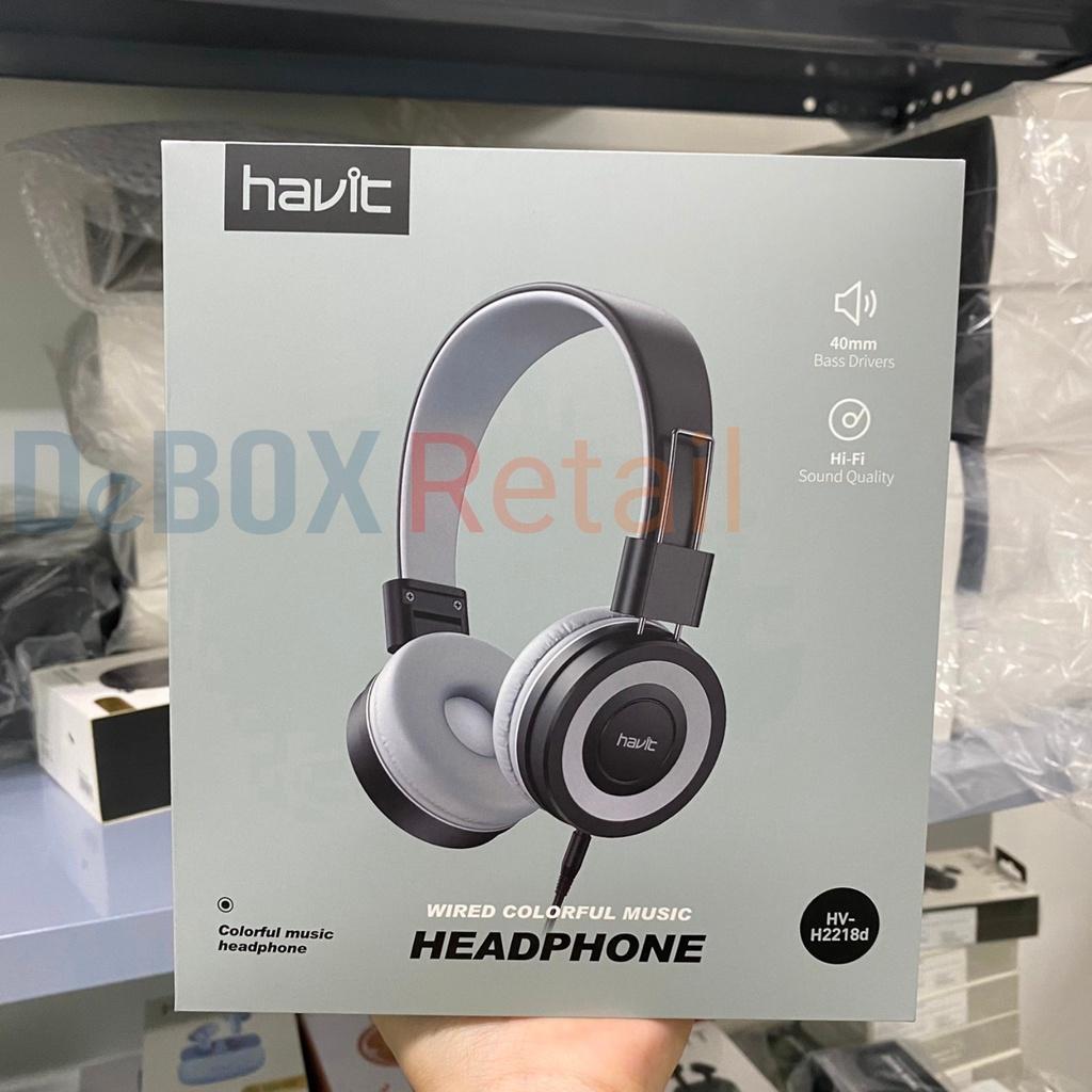 Tai Nghe Headphone HAVIT H2218D, Đa Màu Sắc, Driver 40mm Âm Thanh Sống, Có Mic jack 3.5mm - Hàng Chính Hãng