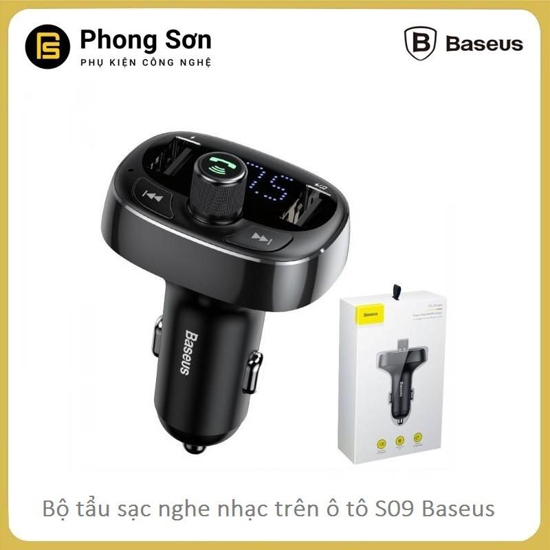 Bộ tẩu sạc đa năng trên xe hơi Baseus S09 T-Typed Wireless MP3 Car Charger -Hàng Chính Hãng