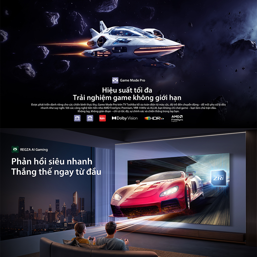 [SP Mới 2025] Smart Tivi Toshiba 55 inch AI 4K Mini LED 55Z670RP, Giao Hàng Toàn Quốc, Hàng Chính Hãng