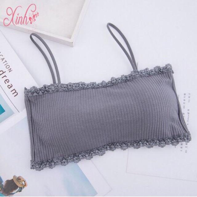 Siêu phẩm Áo bra gân tăm mới cực hot 8832 -áo quây hở khoét lưng - Thun Cotton Tăm viền ren độc đáo