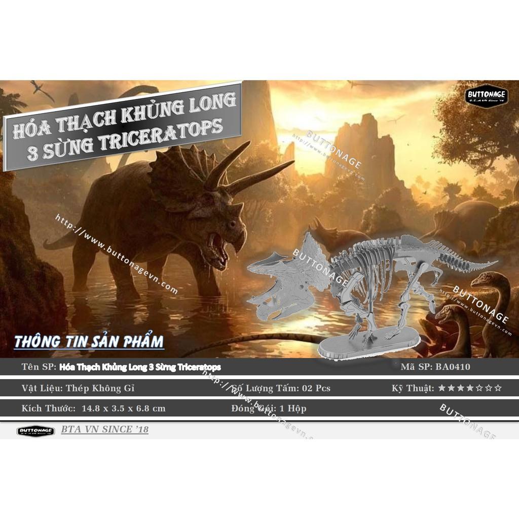 Mô Hình Lắp Ráp 3d Hóa Thạch Khủng Long 3 Sừng Triceratops