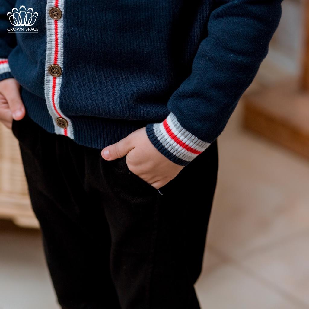 Áo Cardigan Bé Trai Cao Cấp Crown Space CKBL5411806 Chuẩn Soái Ca - Giữ Nhiệt Siêu Nhẹ Siêu Ấm - Size 19kg đến 24kg