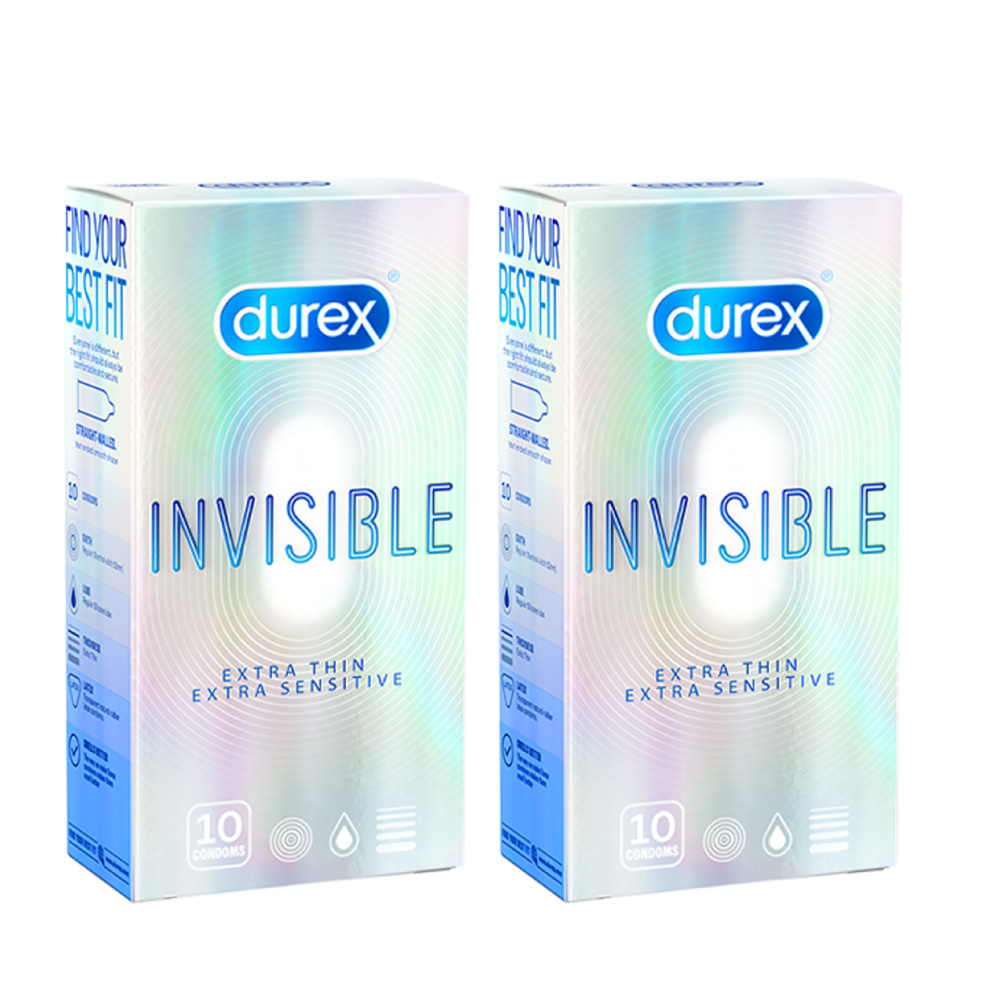 COMBO 2 HỘP BAO CAO SU DUREX INVISIBLE EXTRA THIN EXTRA SENSITIVE 10S (10 bao/hộp)