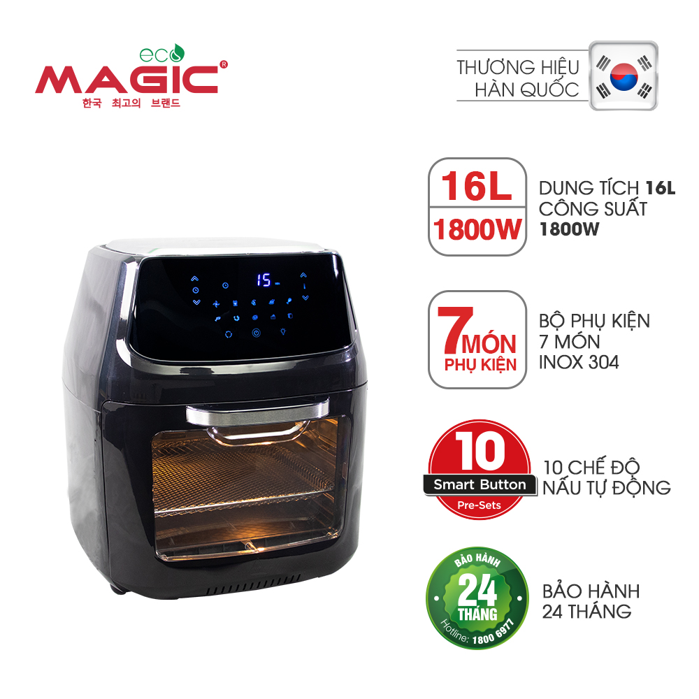 Nồi chiên không dầu kết hợp lò nướng Magic Eco M16 16L - Hàng chính hãng