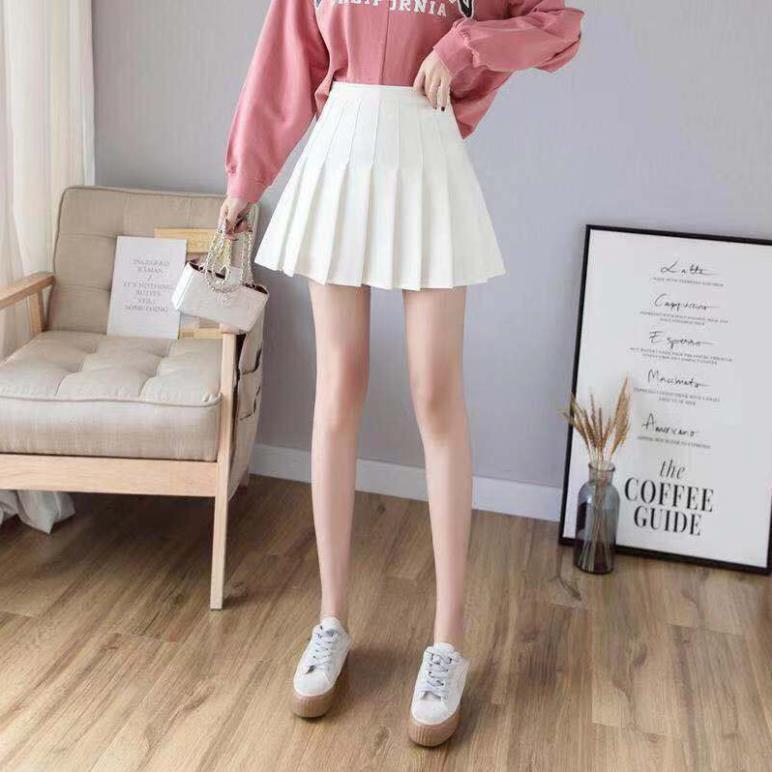 Váy mini xếp ly có quần trong cạp cao phong cách Hàn Quốc