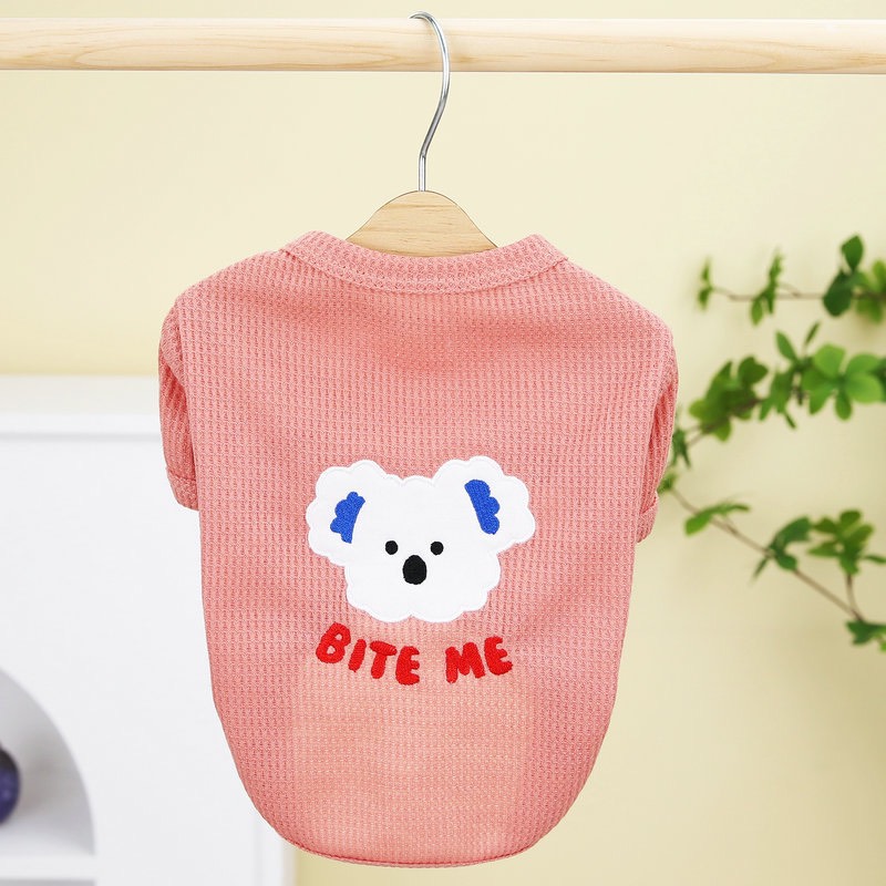 Áo lưới đơn sắc mặt cún Bite me cho chó mèo