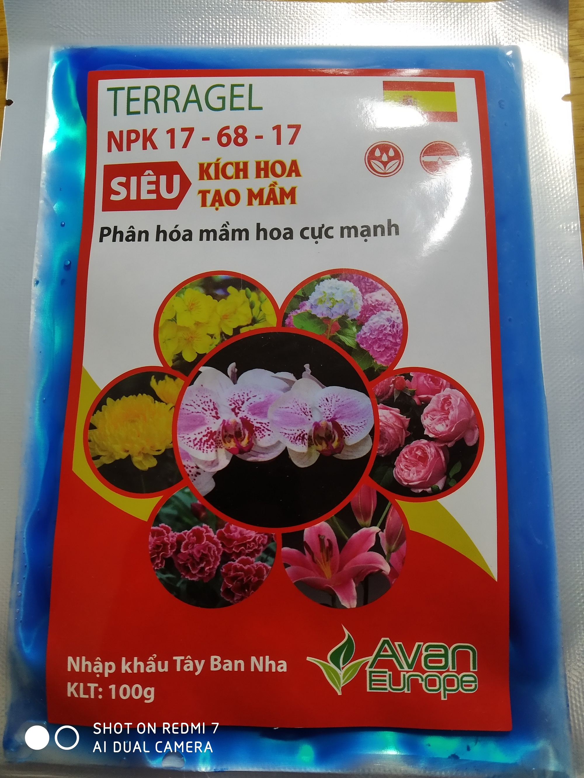 Phân bón siêu kích hoa tạo mầm NPK 17-68-17 nhập khẩu Tây Ban Nha - gói 100 gram