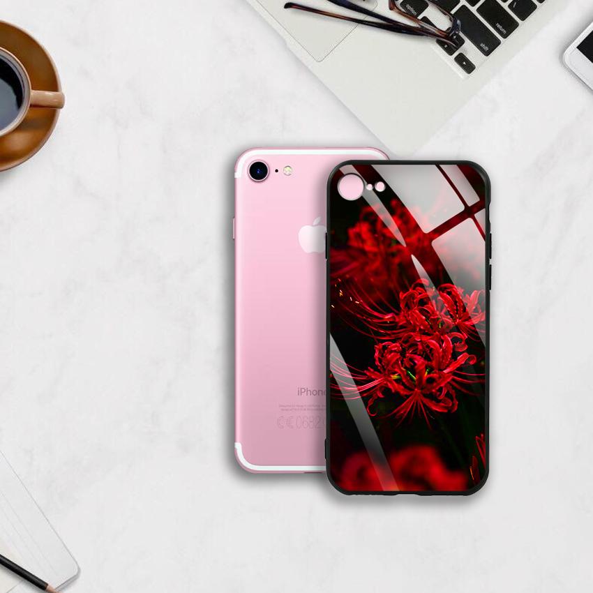 Ốp Lưng Kính Cường Lực Cho Iphone 7 / 8 - 03003 0599 HOABINGAN10 - In hình Hoa Bỉ Ngạn - Hàng Chính Hãng