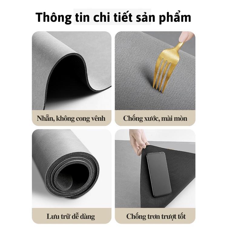 Thảm silicon lau chân hút nước siêu thấm, chất liệu siêu mềm siêu dầy chống trượt