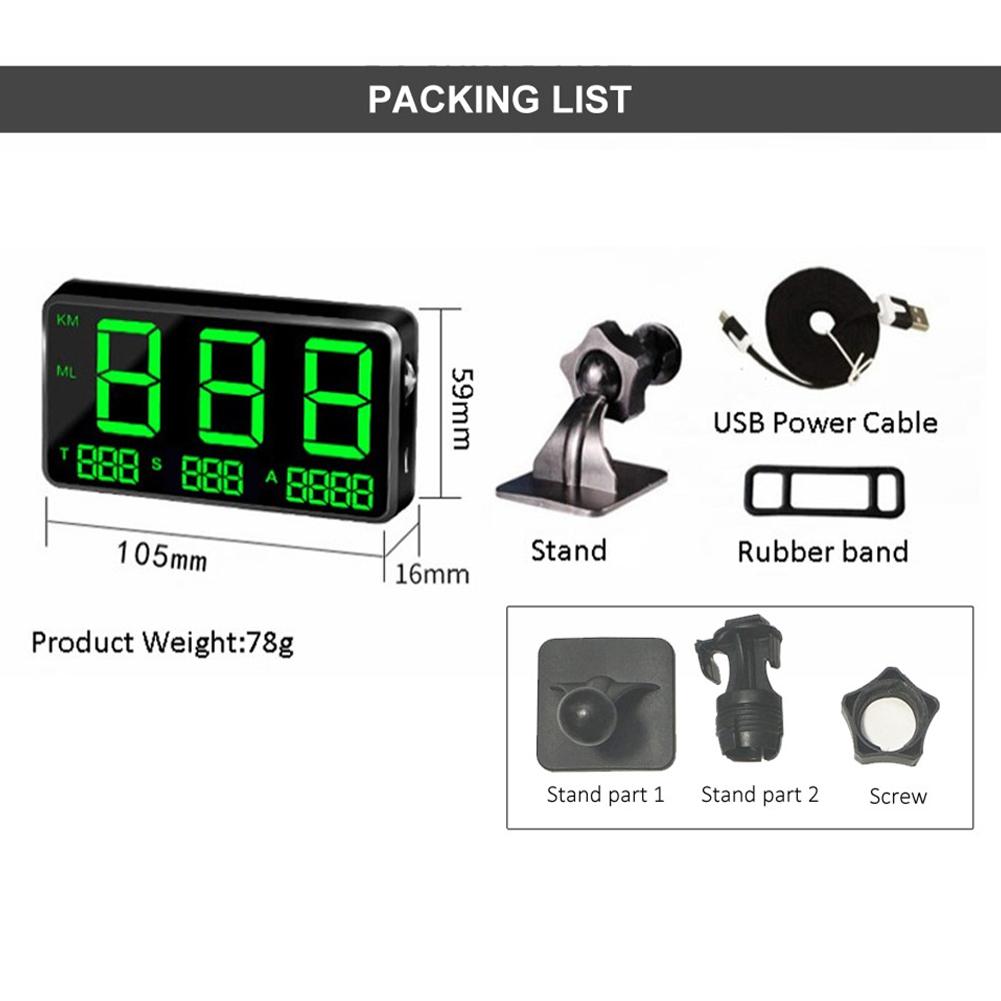 Car Global Position System Speedometer C80 Digital Display Speed Altitude Meter Motorcycle Head-Up Display Car Hud