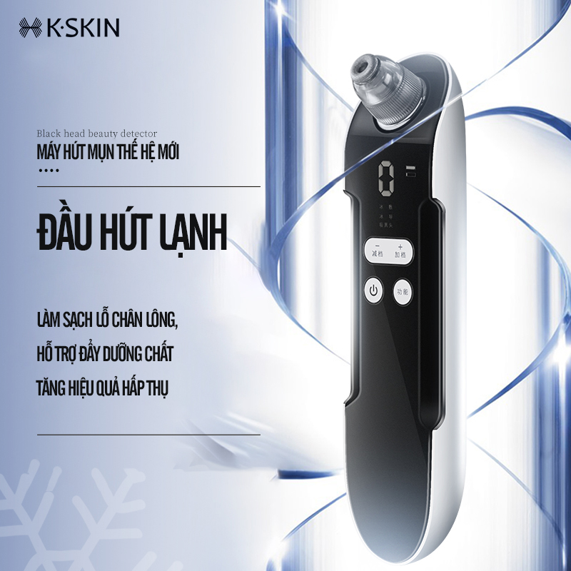 Máy hút mụn đầu đen K.SKIN KD803S công suất lớn, 4 đầu hút nhiều tần số lựa chọn cho mọi loại da