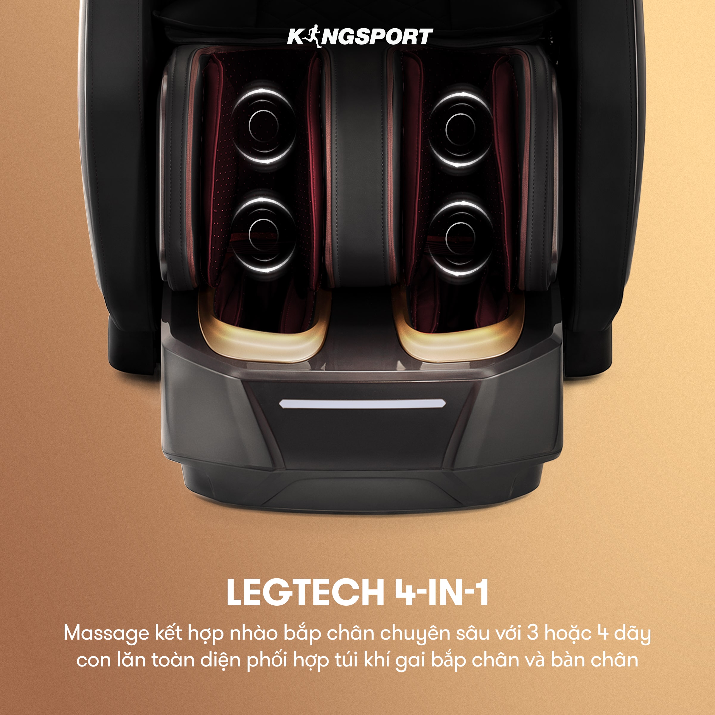 CHỈ GIAO MIỀN BẮC I Ghế massage KINGSPORT G96 cao cấp, công nghệ massage 3D Ultra với 24 bài tập, đo chân tự động, điều khiển bằng tablet cảm ứng