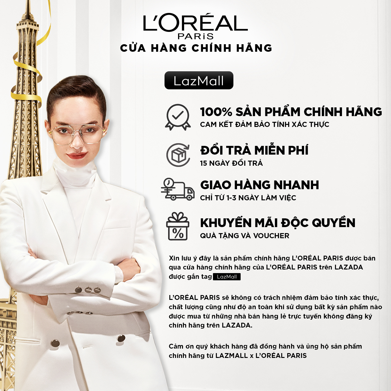 Serum Sáng Da Tức Thì L'Oreal Paris Glycolic - Bright Instant Glowing Serum 1.0% Glycolic Acid 30ML