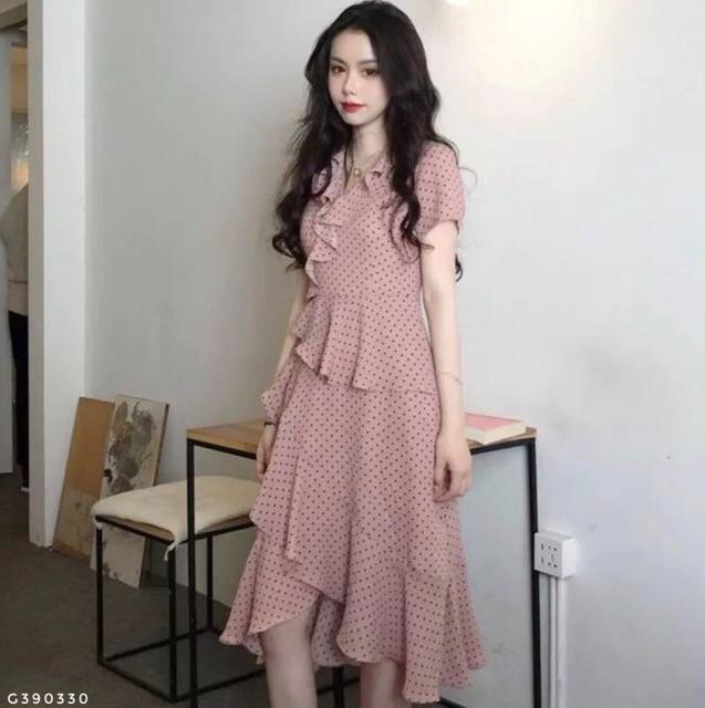 Váy voan chấm bi cao cấp sz s-xl kèmvideo và ảnh thật