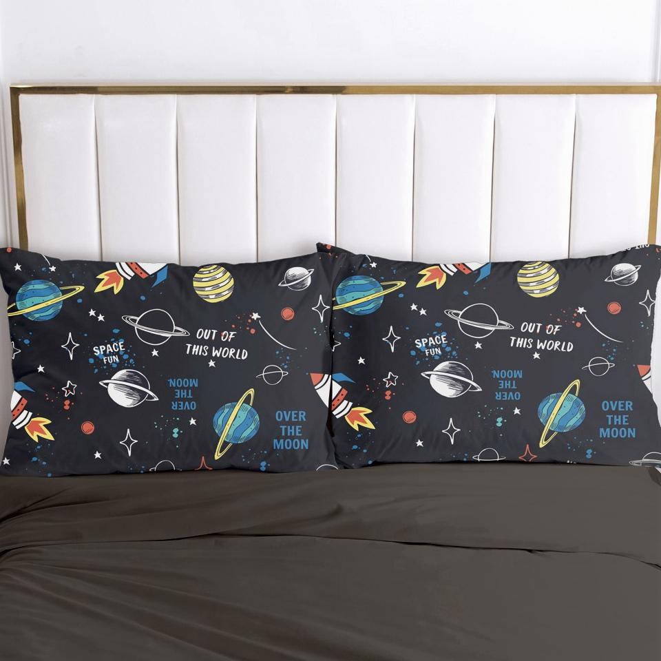 Gối Vỏ Gối 50X70 50X75 50X80 50X90 80X80 70X70 Trang Trí Gối Hoạt Hình Trẻ Em Bộ Chăn Gối Cho Bé Không Gian Nhà Du Hành Vũ Trụ
