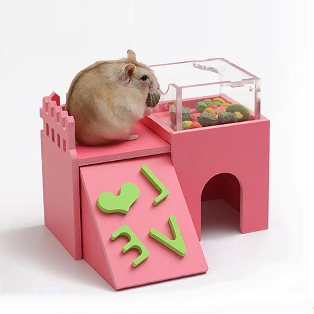 3 in 1 Hamster House Squirrel Sleeping Nest Bed Ladder Toy Feeder Bowl