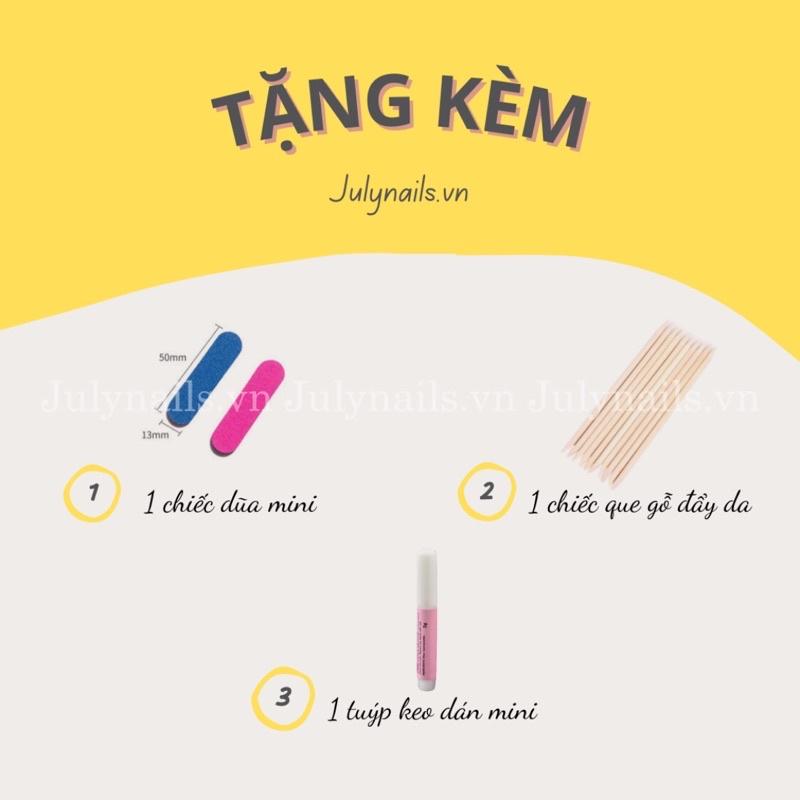 Nailbox thiết kế màu pastel ẩn tim phụ kiện vẽ hoa đính ngọc