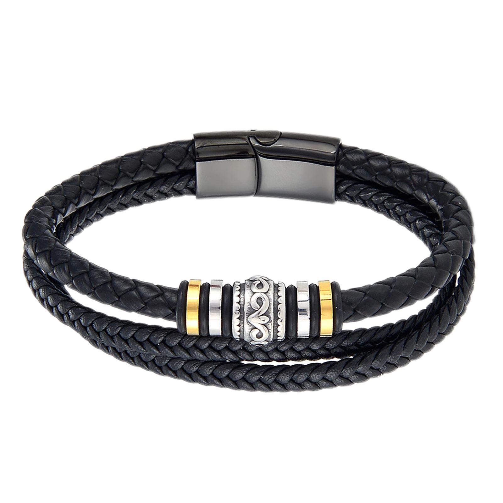 Punk Bracelet Titanium PU Leather