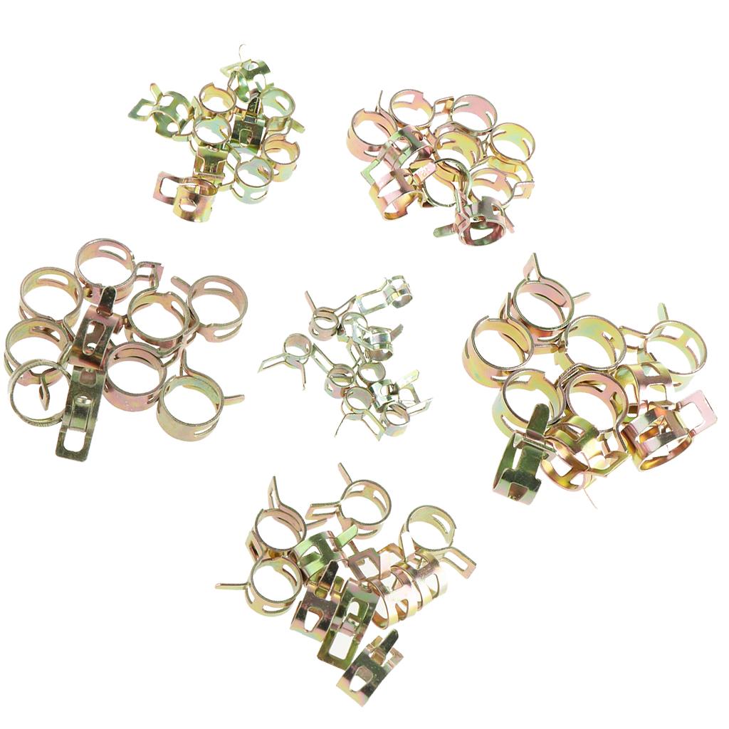 60Pcs Spring Band Type Hose Pipe Clamp Low Pressure Air Clip Clamp 6mm-15mm~