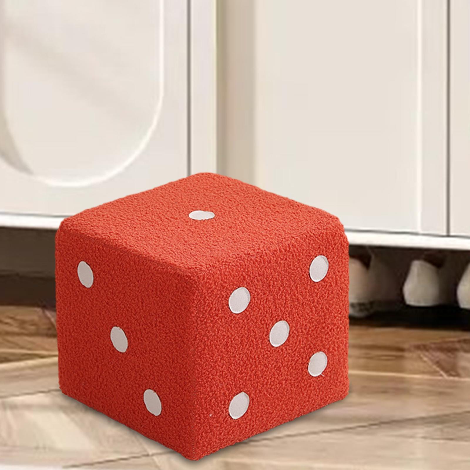 Dice Cubic Foot Stool Small Dice Cube Ottoman for Apartment Entryway Bedside