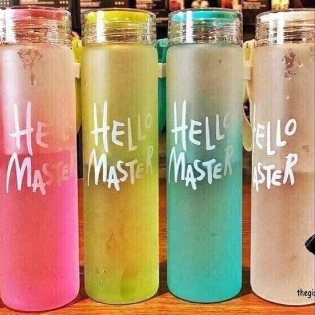Bình nước thủy tinh Hello Master