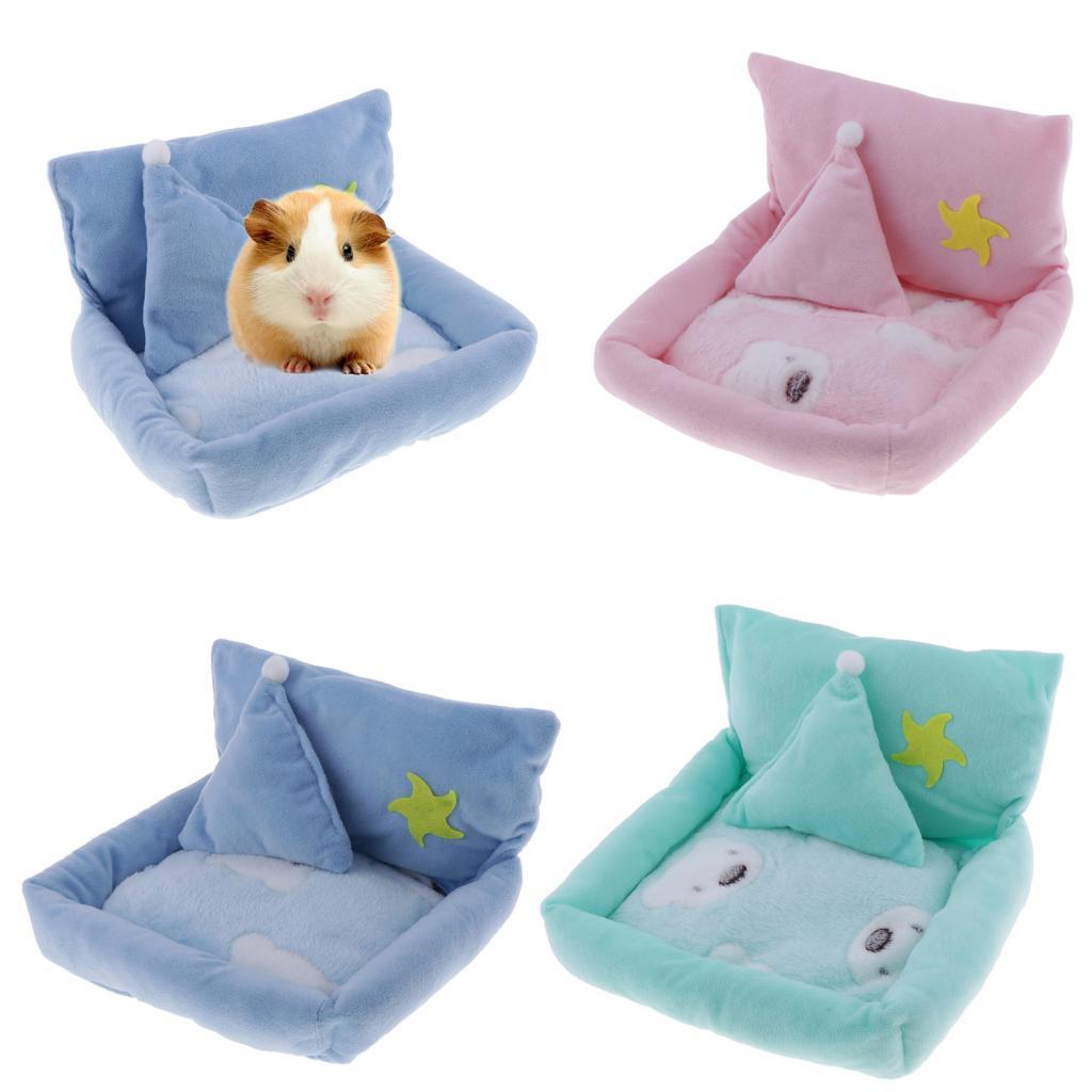 Small Pet Hamster Gerbil Sleeping Bed Soft Nest Mattress Winter Warm Pink