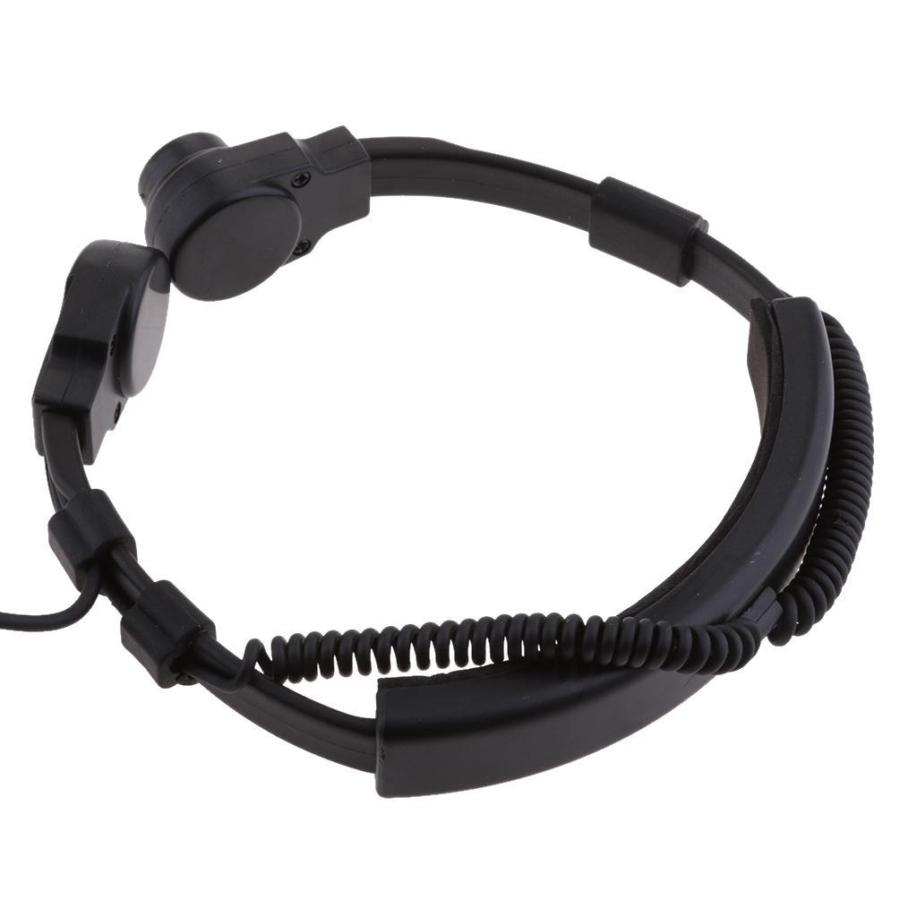 2X Flexible Throat Microphone  Acoustic Tube Earpiece Finger PTT Headset