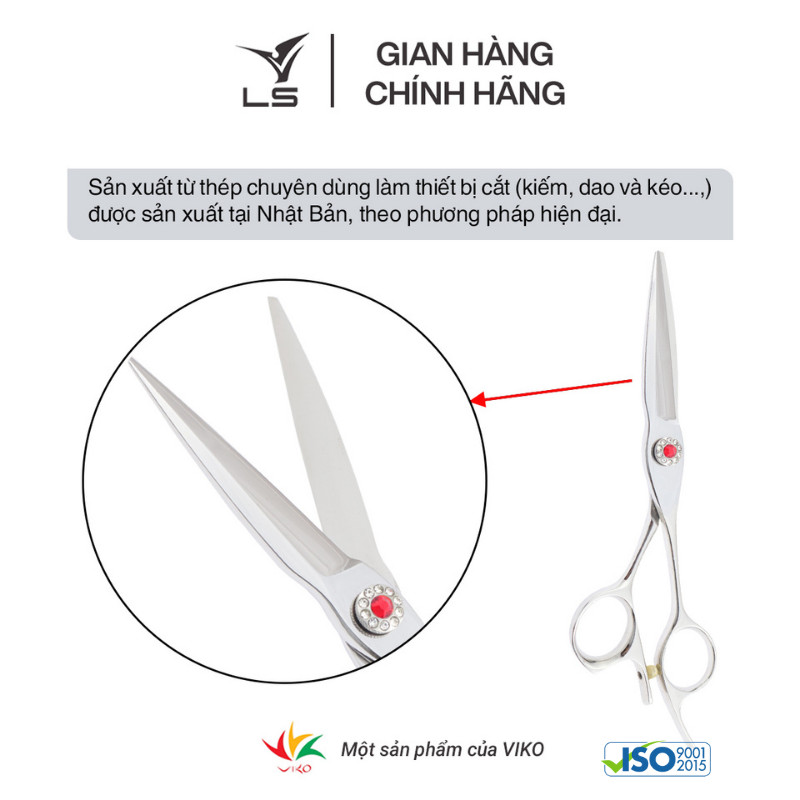 Kéo chuốt tóc LS sword cong offset vênh đỡ ngón cố định PSW