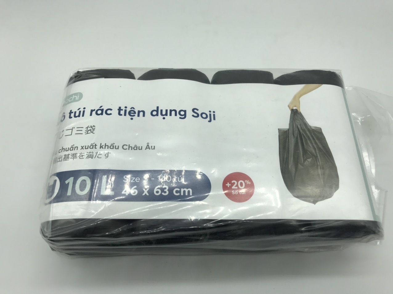 Túi rác tự hủy inochi tiện dụng SOJI có quai xuất nhật Dùng đựng rác gia đình ,Bao đựng rác văn phòng đủ size -màu đen mềm nhẹ dai túi rác tự hủy giúp bảo vệ môi trường